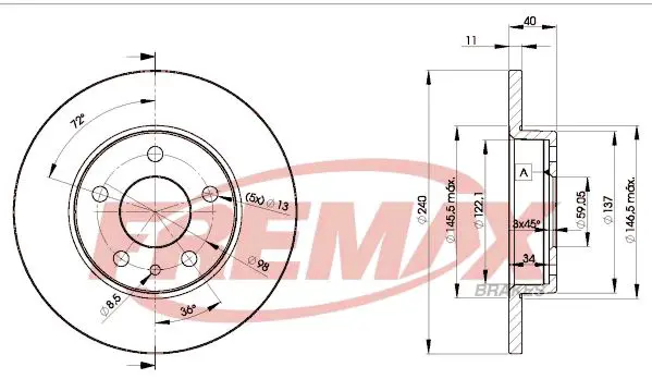 Handler.Part Brake disc FREMAX BD1437 1