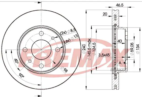 Handler.Part Brake disc FREMAX BD0178 1