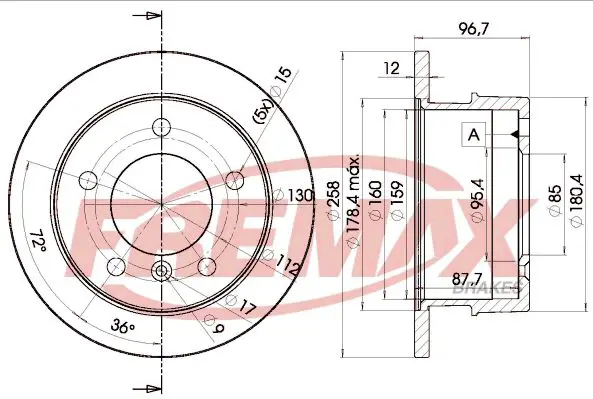 Handler.Part Brake disc FREMAX BD0184 1