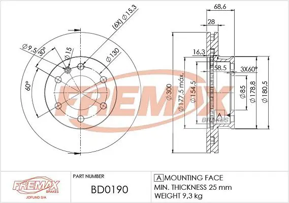 Handler.Part Brake disc FREMAX BD0190 1