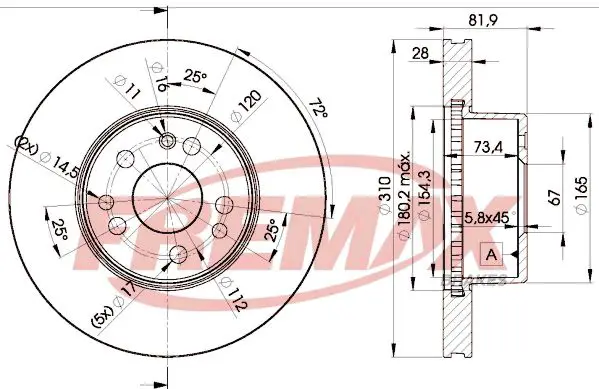 Handler.Part Brake disc FREMAX BD0312 1