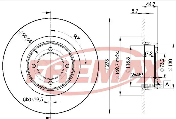 Handler.Part Brake disc FREMAX BD0387 1