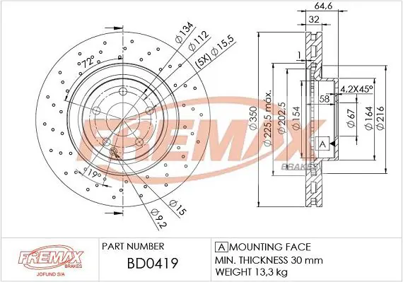 Handler.Part Brake disc FREMAX BD0419 1