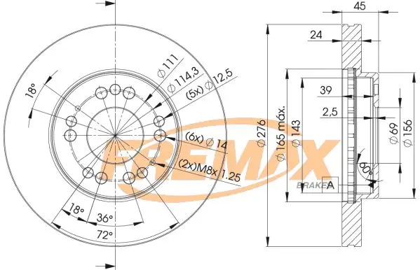 Handler.Part Brake disc FREMAX BD1002 1