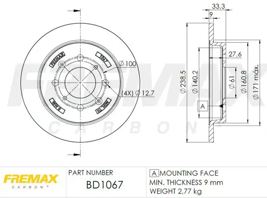 Handler.Part Brake disc FREMAX BD1067 1