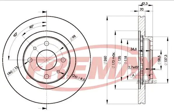 Handler.Part Brake disc FREMAX BD1073 1