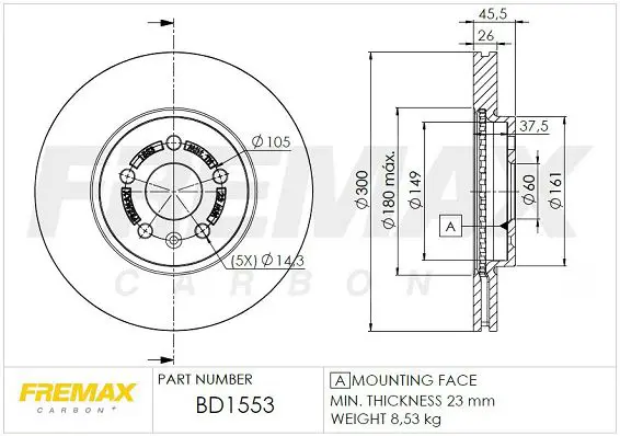 Handler.Part Brake disc FREMAX BD1553 1