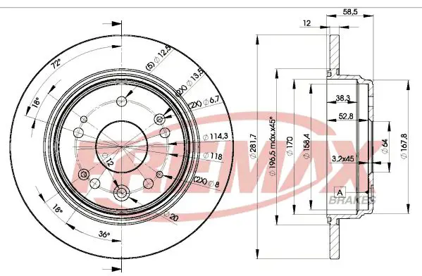 Handler.Part Brake disc FREMAX BD1706 1