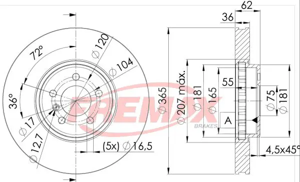 Handler.Part Brake disc FREMAX BD1982 1