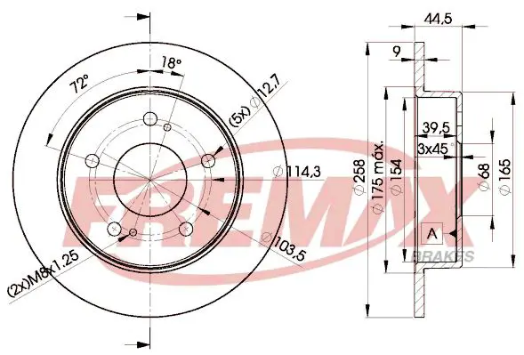 Handler.Part Brake disc FREMAX BD2045 1