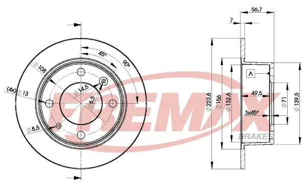 Handler.Part Brake disc FREMAX BD2061 1