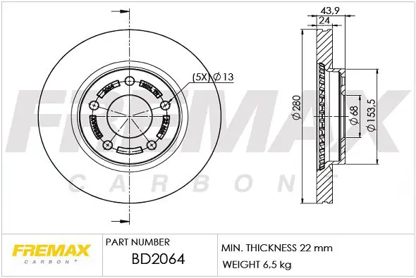 Handler.Part Brake disc FREMAX BD2064 1