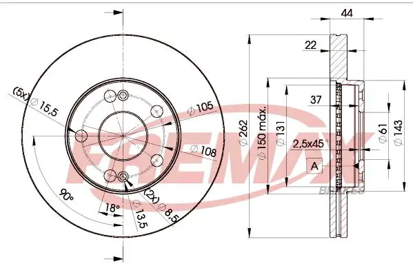 Handler.Part Brake disc FREMAX BD2233 1