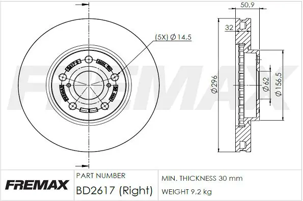 Handler.Part Brake disc FREMAX BD2617 1