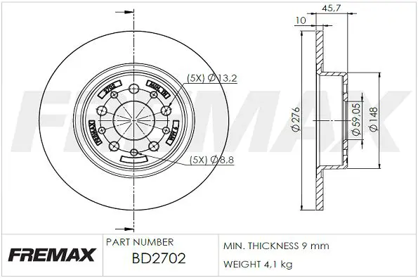 Handler.Part Brake disc FREMAX BD2702 1