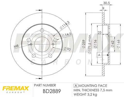 Handler.Part Brake disc FREMAX BD2889 1