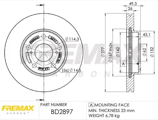 Handler.Part Brake disc FREMAX BD2897 1