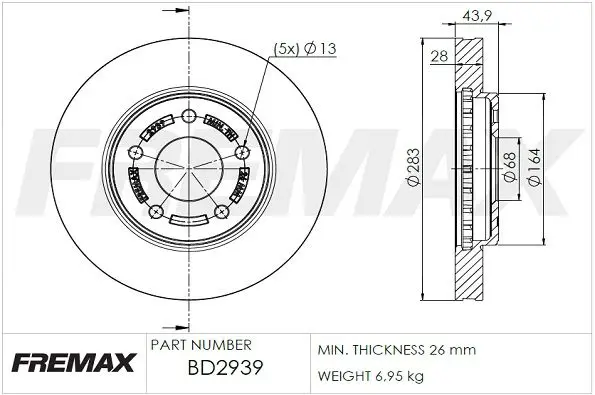 Handler.Part Brake disc FREMAX BD2939 1