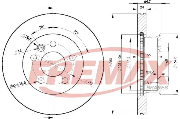 Handler.Part Brake disc FREMAX BD3014 1