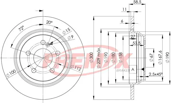 Handler.Part Brake disc FREMAX BD3055 1