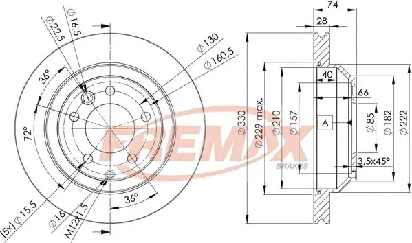 Handler.Part Brake disc FREMAX BD3328 1