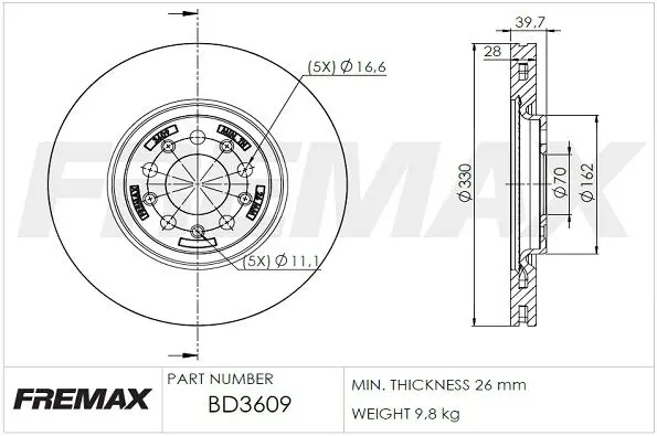 Handler.Part Brake disc FREMAX BD3609 1