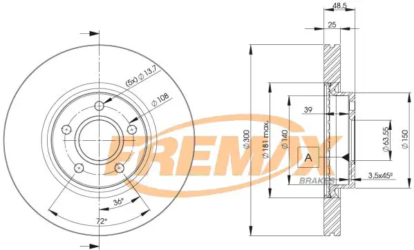 Handler.Part Brake disc FREMAX BD3937 1