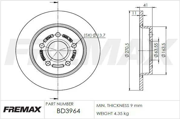 Handler.Part Brake disc FREMAX BD3964 1