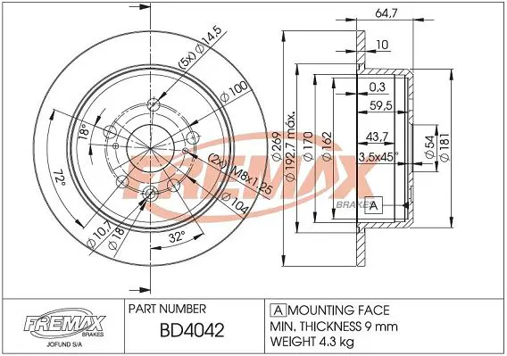 Handler.Part Brake disc FREMAX BD4042 1