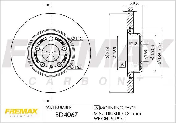 Handler.Part Brake disc FREMAX BD4067 1