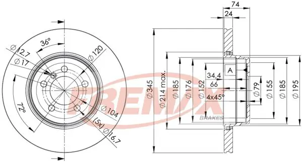 Handler.Part Brake disc FREMAX BD3409 1