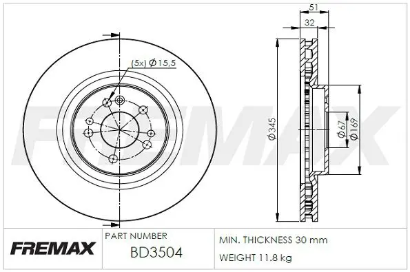 Handler.Part Brake disc FREMAX BD3504 1