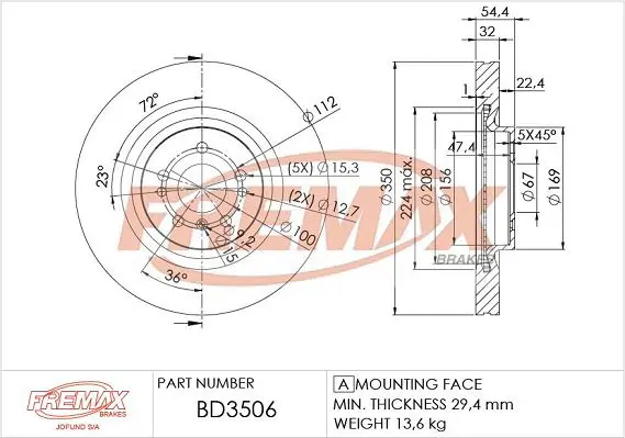 Handler.Part Brake disc FREMAX BD3506 1