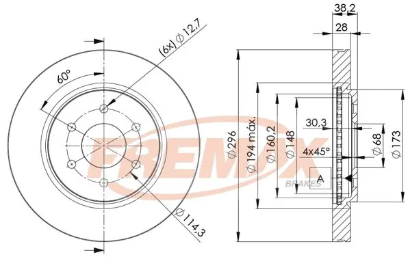 Handler.Part Brake disc FREMAX BD4200 1