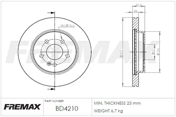 Handler.Part Brake disc FREMAX BD4210 1