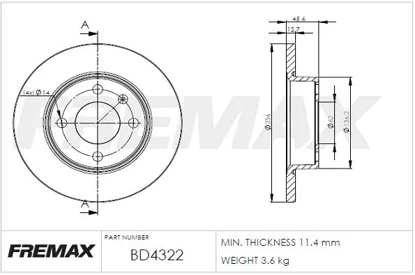 Handler.Part Brake disc FREMAX BD4322 1