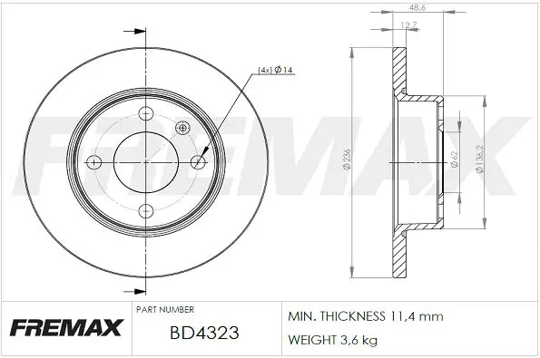 Handler.Part Brake disc FREMAX BD4323 1