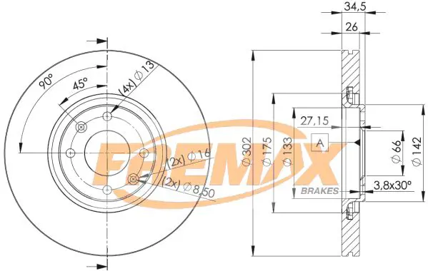 Handler.Part Brake disc FREMAX BD4698 1