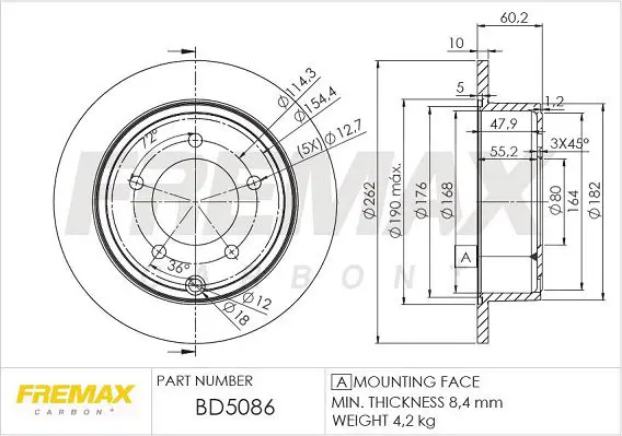 Handler.Part Brake disc FREMAX BD5086 1