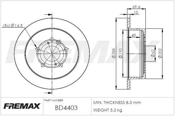 Handler.Part Brake disc FREMAX BD4403 1