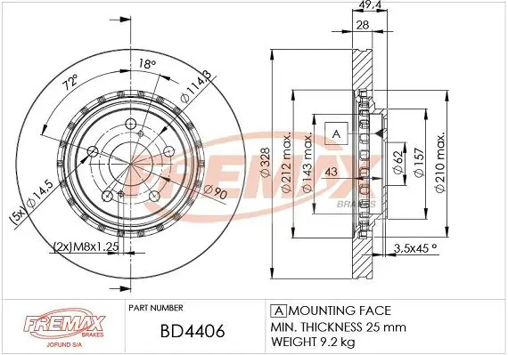 Handler.Part Brake disc FREMAX BD4406 1