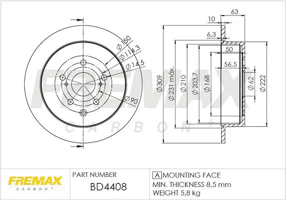 Handler.Part Brake disc FREMAX BD4408 1