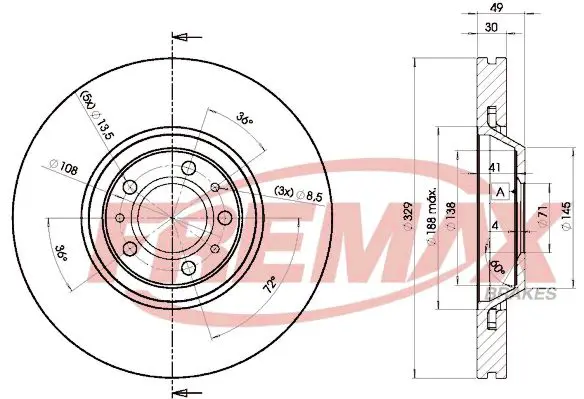 Handler.Part Brake disc FREMAX BD4608 1