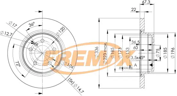 Handler.Part Brake disc FREMAX BD4655 1