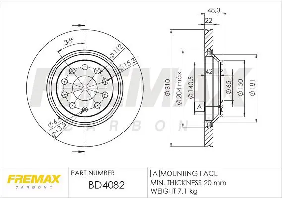 Handler.Part Brake disc FREMAX BD4082 1