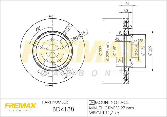 Handler.Part Brake disc FREMAX BD4138 1