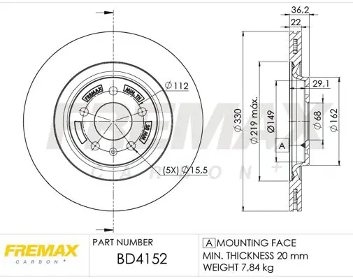 Handler.Part Brake disc FREMAX BD4152 1