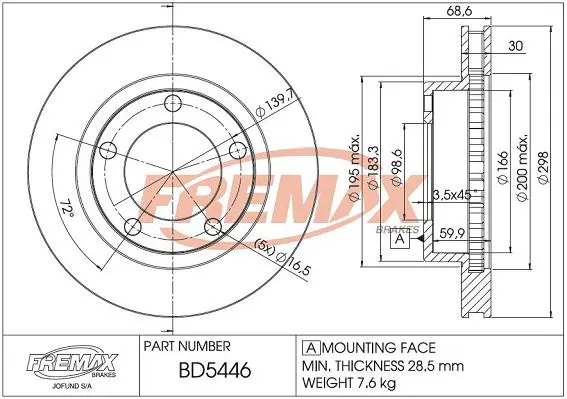 Handler.Part Brake disc FREMAX BD5446 1