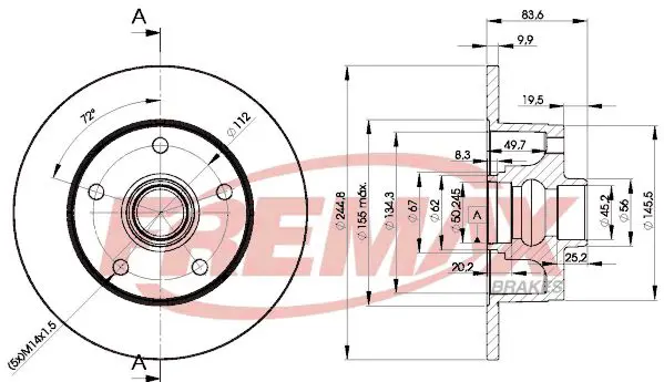 Handler.Part Brake disc FREMAX BD5606 1