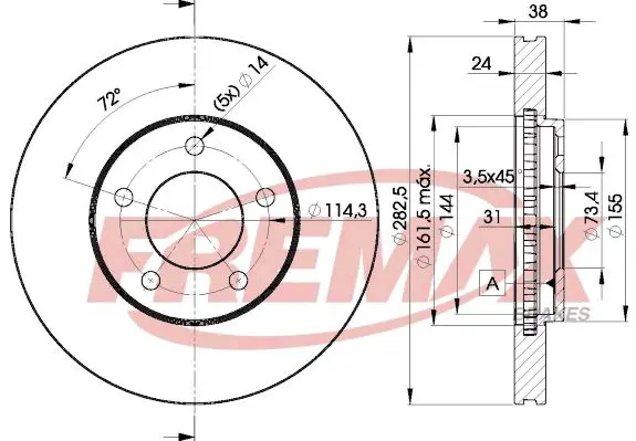 Handler.Part Brake disc FREMAX BD5346 1